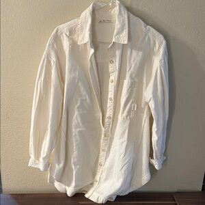 Free People White Button-Up Shirt